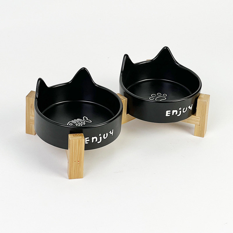 Tazón para gatos Tazón para perros de cerámica negra Tazón negro Tazón para gatos Tazón para gatos Tazón para perros Beber para perros Tazón para comida para gatos Tazón para agua para mascotas
