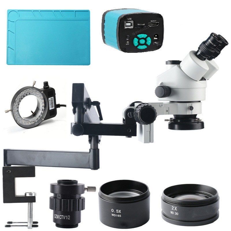 三目体式摇臂显微镜手机主板维修手术解剖眼科牙科放大镜检测专用