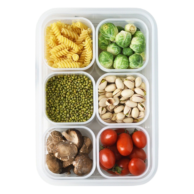 En stock crujiente cebolla rodajas de jengibre ajo refrigerador caja de almacenamiento de frutas y verduras cocina condimento compartimiento caja de almacenamiento