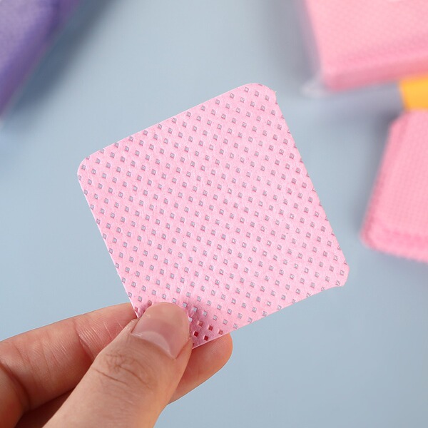 Colored manicure magic cotton wipes to clean nails and eyelashes…