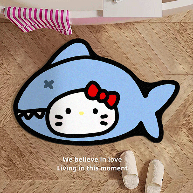 Cartoon cute Hello Kitty new diatom mud mat water absorption non-slip oil absorption bathroom bathroom kitchen foot mat