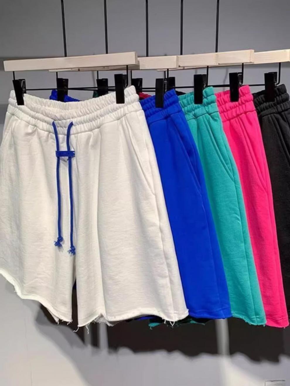 Youth Fashion Mid-Calf Drawstring Shorts Loose Fit 5-Pocket Casual Athletic Teen Boys Summer Streetwear_viptrois.com