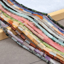 4*13mm玛瑙水晶玉石直孔方柱 长方体石头散珠 diy手链饰品隔珠