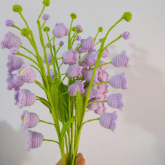 ウールブーケ完成品手作りかぎ針編みスズランの花装飾ホリデークリエイティブオーナメント模擬花ウールフラワー