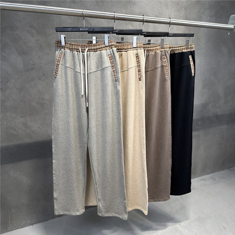 European and American high street style quiet luxury old money style floral yarn color-blocked long pants sweatpants European and American high street style quiet luxury old money style floral yarn color-blocked long pants sweatpants