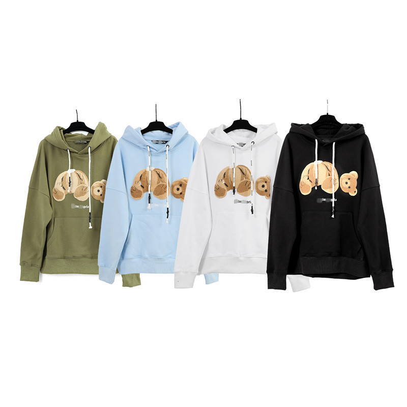 23 cross-border European and American fashion brand Palm Angel broken bear embroidered hooded sweater men's and women's loose High Street hoodie coat 23 cross-border European and American fashion brand Palm Angel broken bear embroidered hooded sweater men's and women's loose High Street hoodie coat