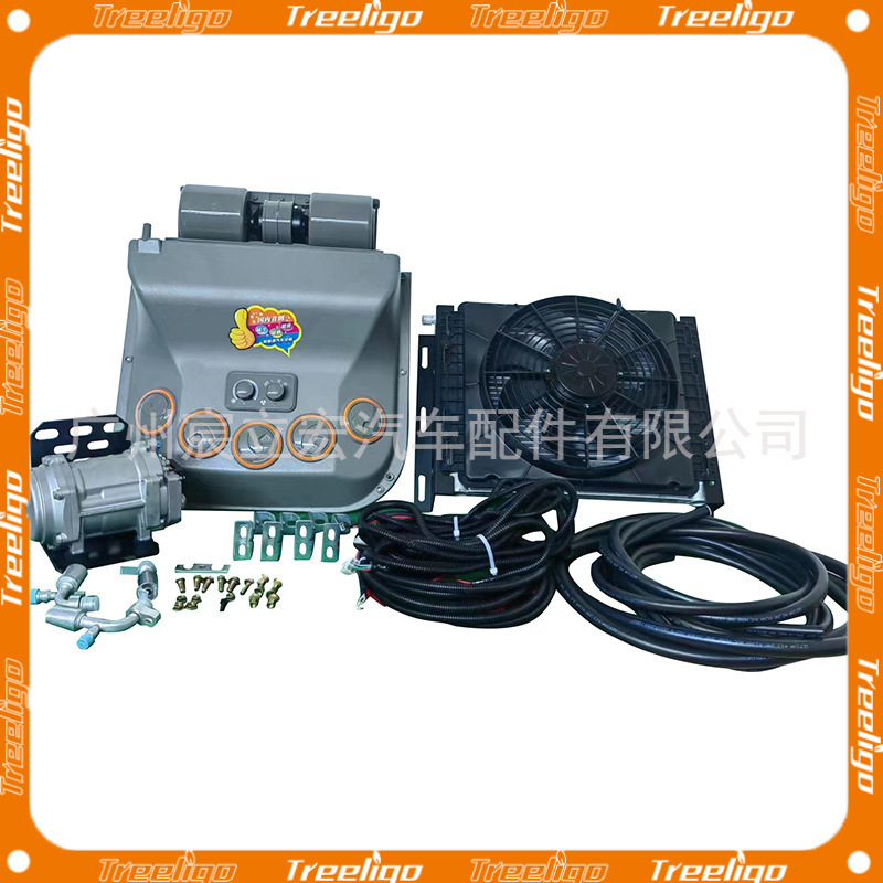12V 24V coche eléctrico aire acondicionado (con salida de techo) adecuado para camiones pesados ingeniería vehículo cosechadora