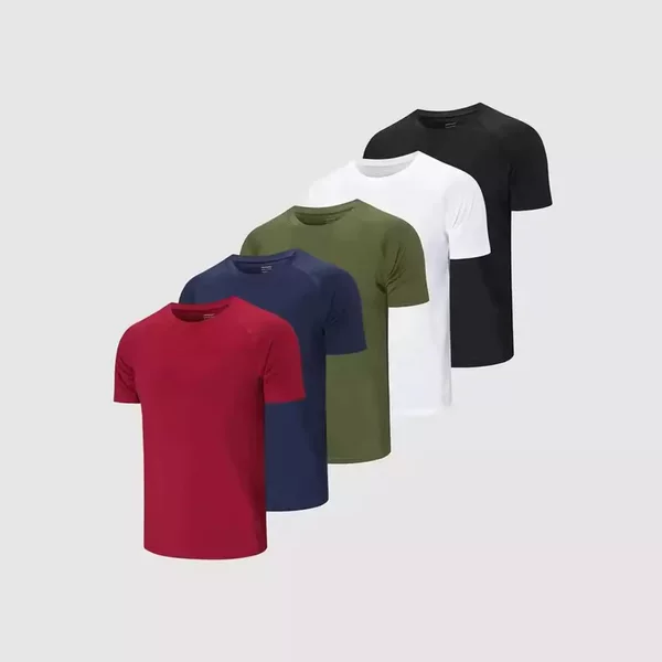 Multi-Pack Temu Us Version Cross-Border Quick-Dry T-Shirt Tiktok Round Neck Short-Sleeve European and American Style Sports Plus-Size T-Shirt in Stock