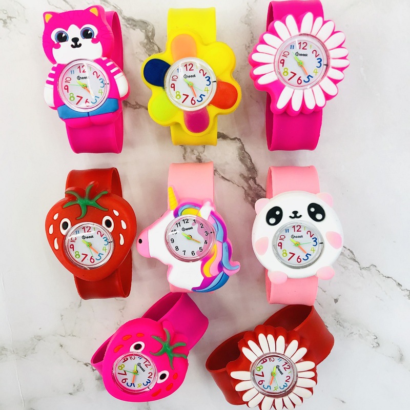 厂家直销卡通啪啪圈儿童拍拍表幼儿园学生玩具手表硅胶动漫石英表详情图2
