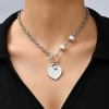 Diamond pendant from pearl, small necklace, design chain for key bag , light luxury style, trend of season