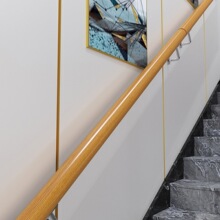 欧式楼梯扶手护栏实木质幼儿园室内圆形家用栏杆老人靠墙儿童防滑