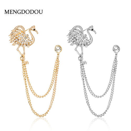 Collection of European and American personalized diamond-encrusted metal brooches and collar pins, high-end anti-exposure flower mask letter brooches