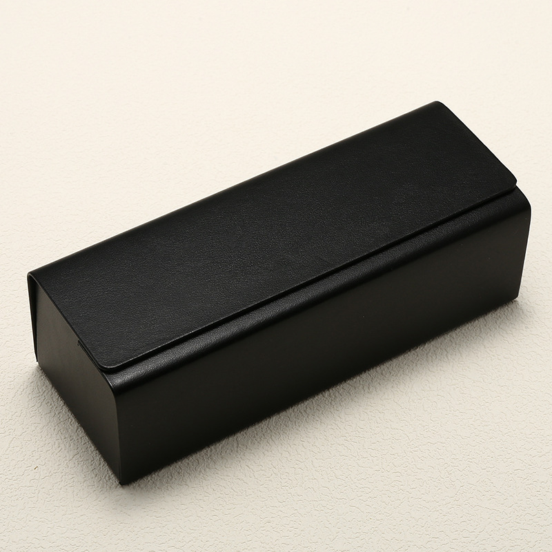 Large Fresh-Style Faux Leather Eyeglass Case Black Sunglasses Case in Stock Wholesale Packaging Box Can Be Printed with Logo