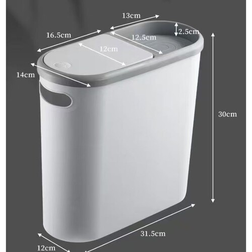 Japanese elliptical push-button lid trash can bathroom gap plastic bucket sorting storage waste bin household bucket