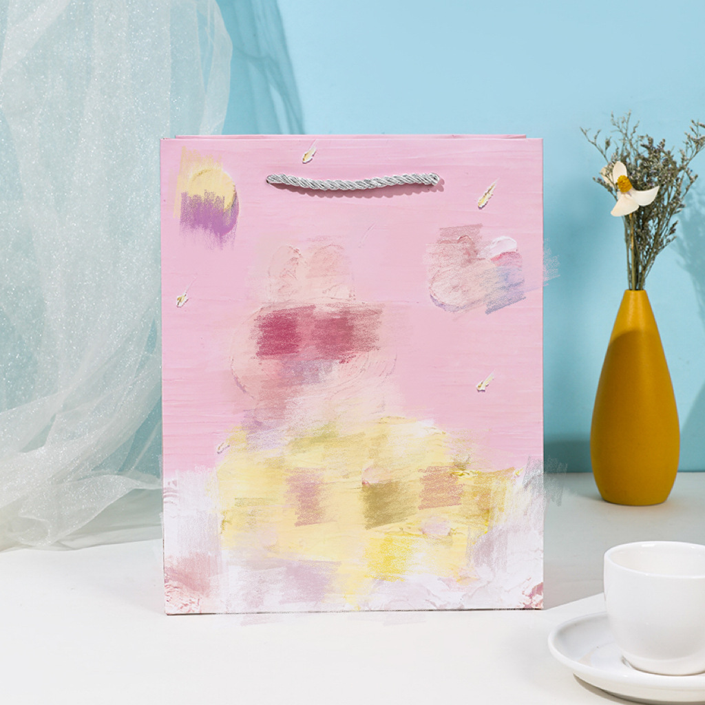 달토끼는 7855-1(휴대용 밧줄 유화)을 바라봅니다. 고품질 흰색 판지; 14x7x15