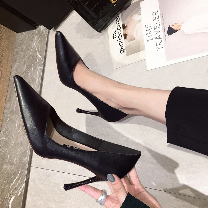 2026 Spring and Summer New French-Style Trendy Girl High Heels with Thin Heels, Sexy and Fresh Pointed-Toe Black Single Shoes 2026 Spring and Summer New French-Style Trendy Girl High Heels with Thin Heels, Sexy and Fresh Pointed-Toe Black Single Shoes