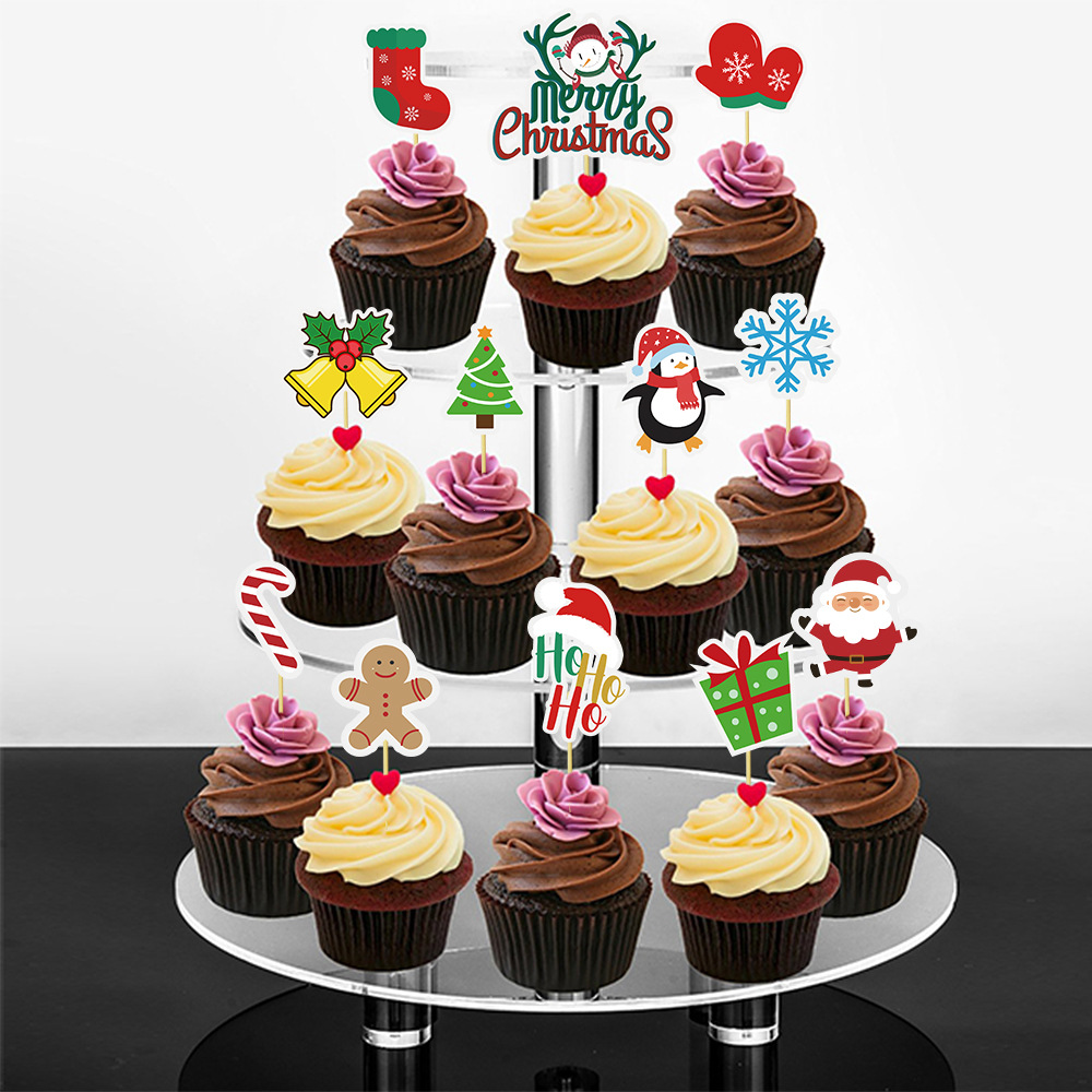 Christmas Valentine's Day New Year Modern Style Snowman Snowflake Paper Family Gathering Party Festival Cake Decorating Supplies display picture 3