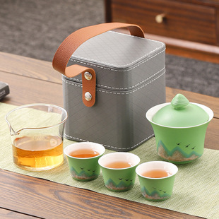 Qianli Jiangshan Dragon Boat Festival New Travel Tea Set Business Gift Express Cup for Customers and Employees