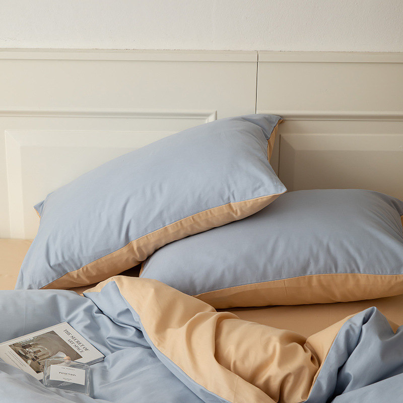 Color puro liso puro algodón funda de almohada de algodón lavado funda de almohada verano solo 48*74cm un par