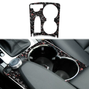 Suitable for Mercedes-Benz 07-14 C-Class E-Class W204 Forged Pattern Red Interior Modification Central Control Water Cup Frame Decorative Sticker