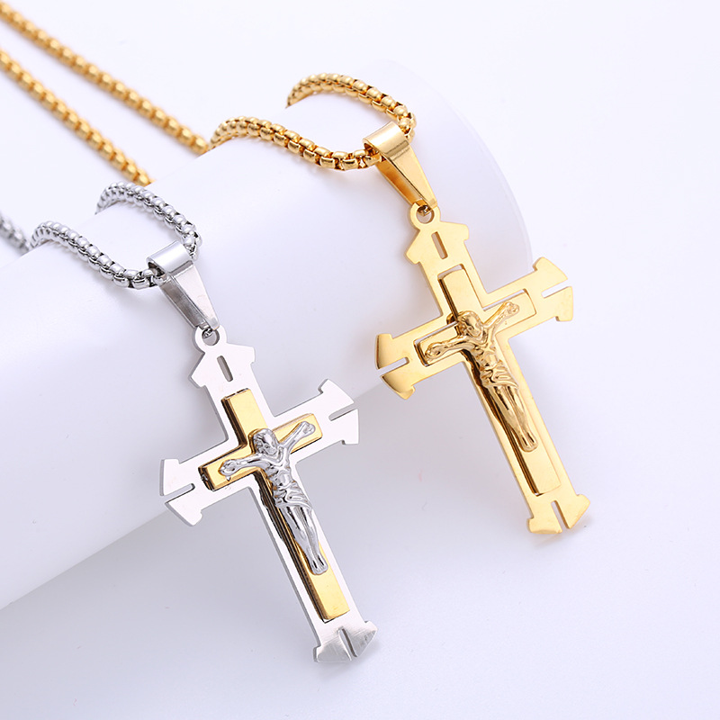 Jesus Cross Pendant Necklace 2