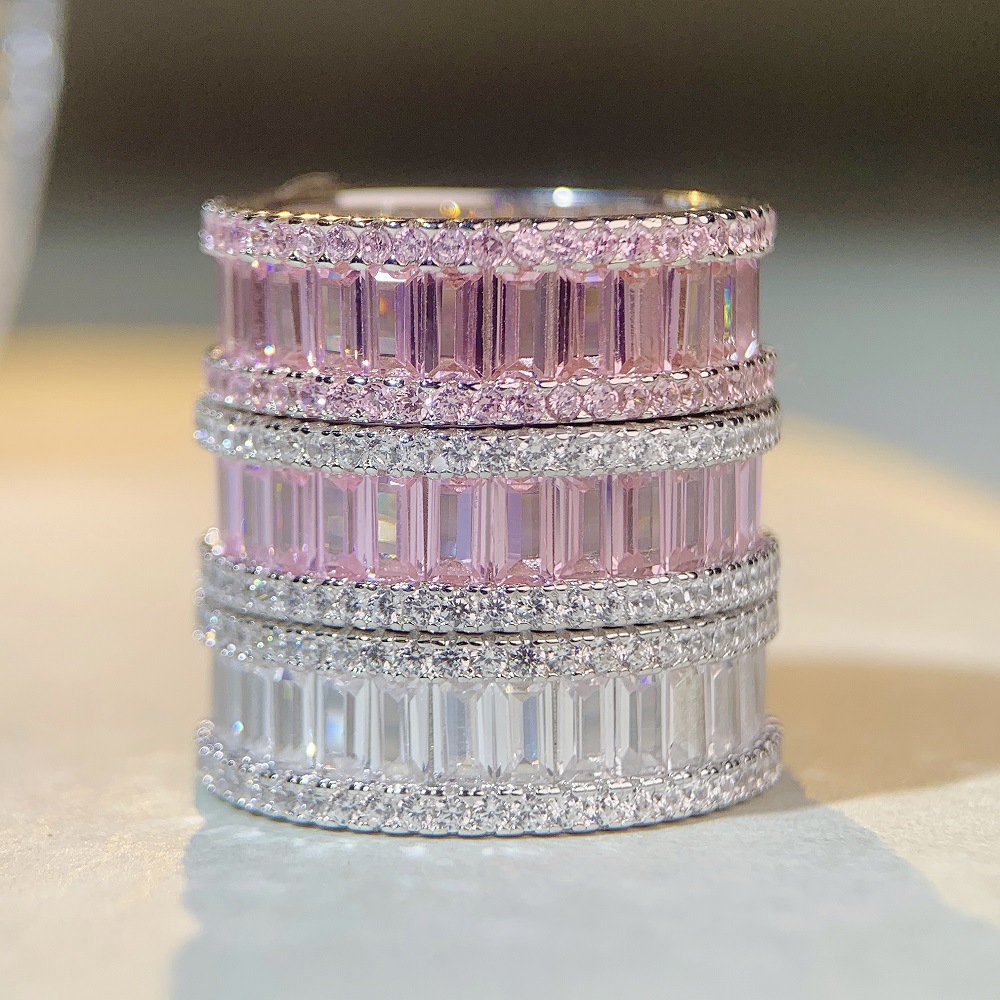 Fashion Geometric Sterling Silver Plating Zircon Rings 1 Piece