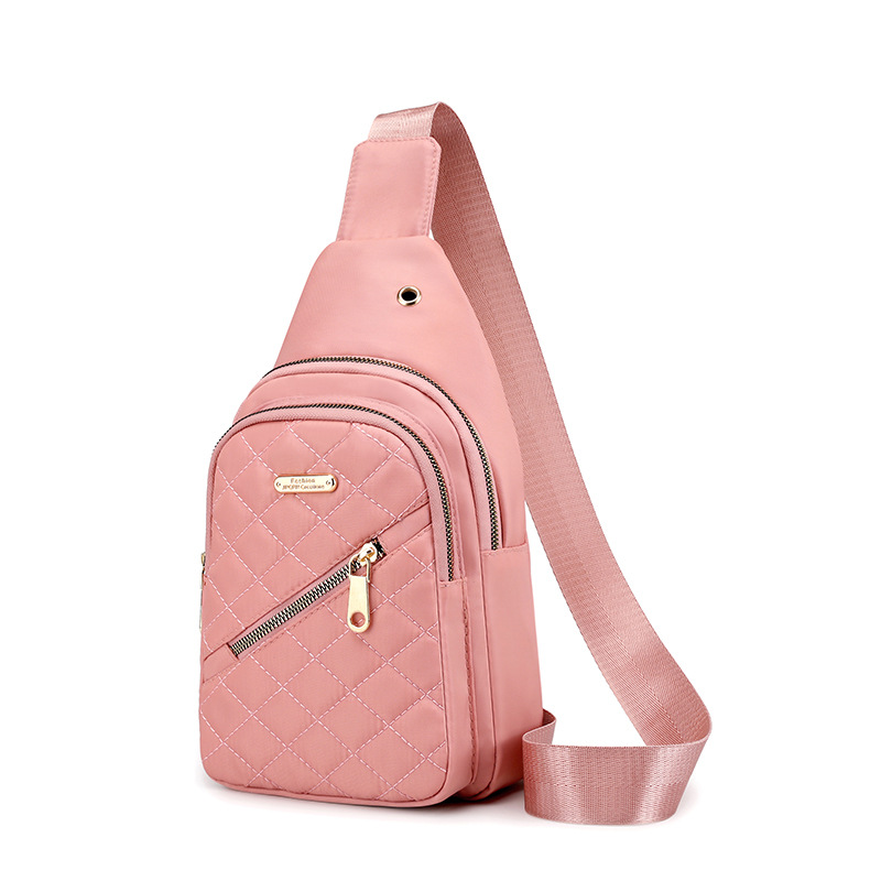 Estilo coreano simple bolsa de pecho de las mujeres nuevo multi-capa de hilo de bordado de gran capacidad bolsa de hombro chica ocio al aire libre bolsa de mensajero