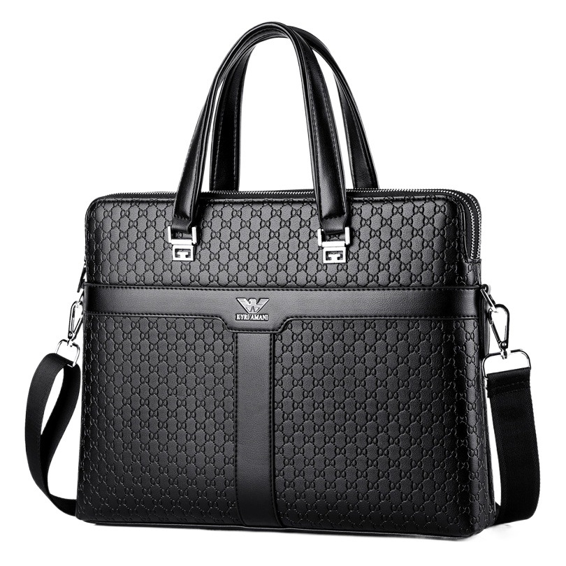Men's Business Handbag Cowhide Horizontal Men's Bag Shoulder Bag Crossbody Bag Casual Briefcase Men's Leather Bag