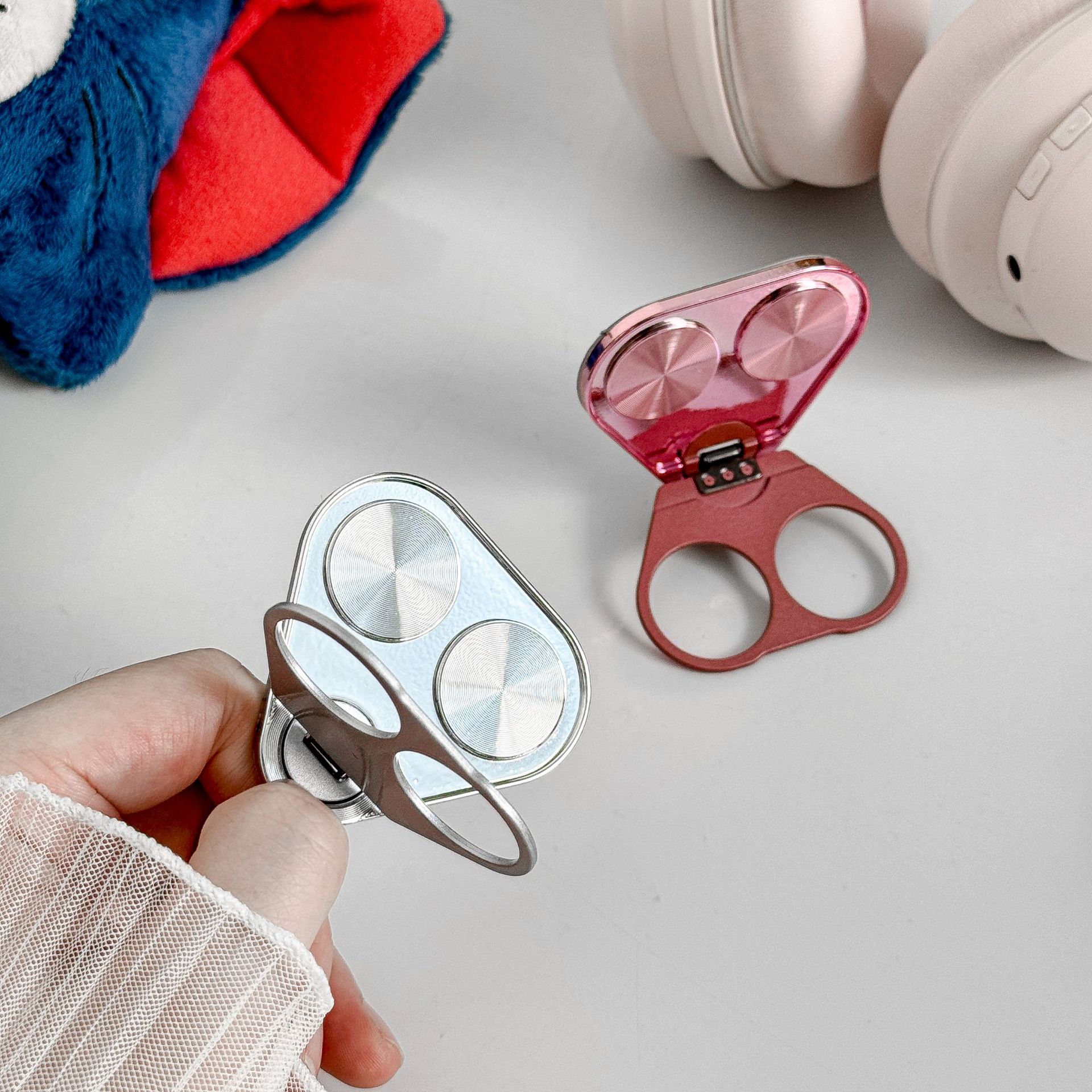 Holder Handheld Creative Phone Portable Ring Clip Double Circle 360 Rotating Stand_voghion.com