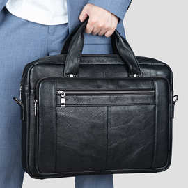 头层牛皮男士公文包高级感真皮16寸手提电脑包商务男式公务包批发