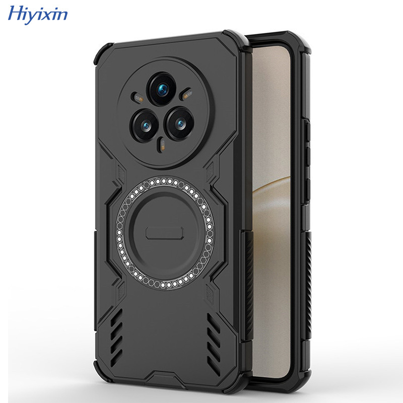 适用OPPO Realme 15Pro散热透气手机壳Reno14pro蝶甲磁吸保护套