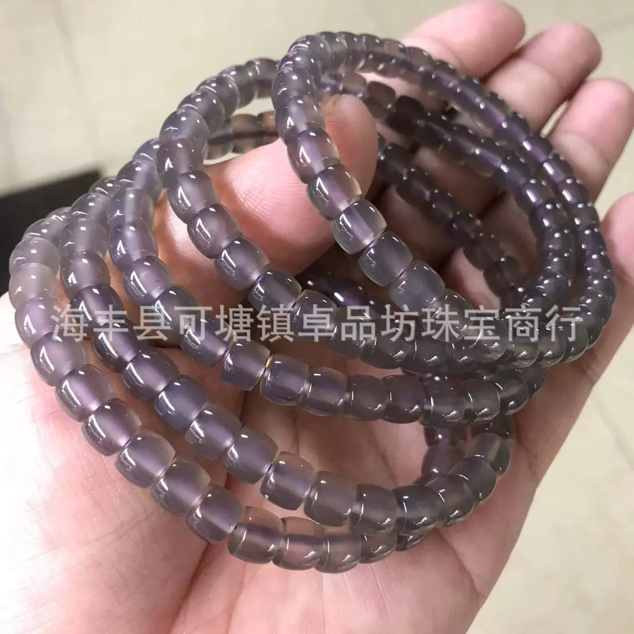 Натуральный серый оникс нарезает прямо на ведро с бисером ручной браслет с одним кругом