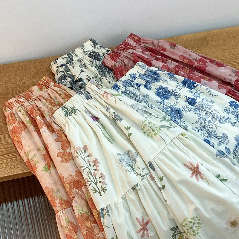 Весеннее и летнее французское ретро нежный ветер с цветочным бюстом юбка с высокой талией