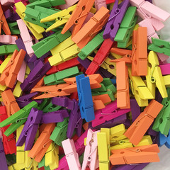 Factory Direct Wholesale Colorful Wooden Clips Photo Clips Wooden Sticky Notes Clips Snack Clips Mixed Wood Clips