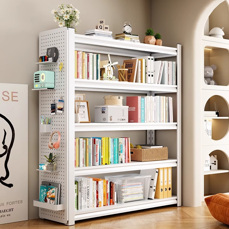 Household Iron Bookshelf Storage Rack Simple Floor-Standing Multi-Layer Storage Rack Living Room Steel Bookcase Kidsren's Picture Book Shelf