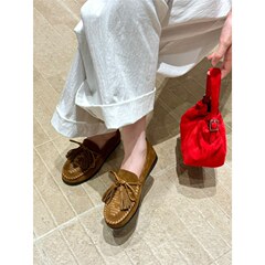羊皮版~2025新款舒适通勤百搭系带乐福鞋女时尚气质浅口平底单鞋
