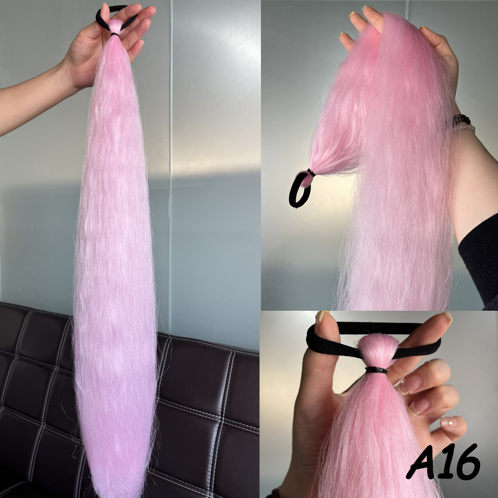 2 piezas de niños niñas pelucas elásticas pelucas de cola de caballo boxeo trenzas de cuerda elástica colorida trenzas de cola de caballo trenzas