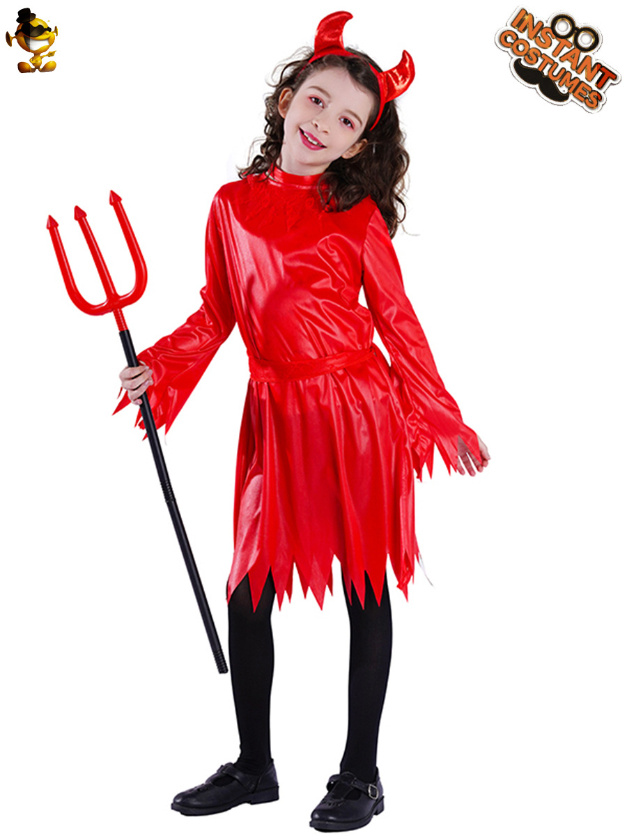 Diablo traje de Halloween muerte juego de rol ropa para niños niña Diablo rojo ropa de rendimiento Cosplay