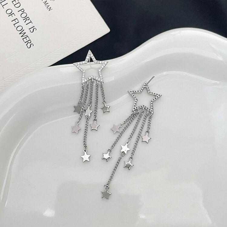 Galaxy Dream · Star Tassel Earrings with a Light Luxury Feel, Niche Design, New Style Earrings