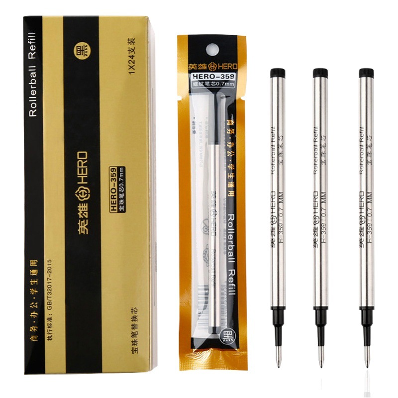 Hero 359 bead refill metal water pen replacement black thread head bead pen round bead signature refill office