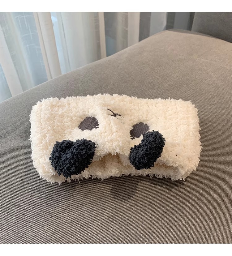 Fascia panda in peluche per lavaggio viso accessorio capelli donna_voghion.com