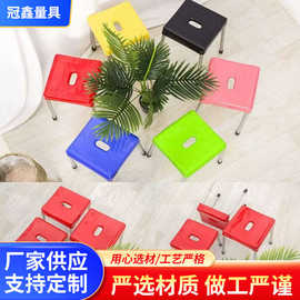 批发不锈钢方凳彩凳子可拆卸简易餐椅板凳便携加厚家用可重叠凳子