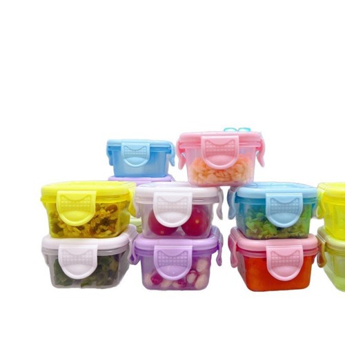 Mini Fresh-Keeping Container with Lid – Child & Baby-Safe, Heat-Resistant, Transparent Storage Box | Dopamine-Colored Baby Food Organizer