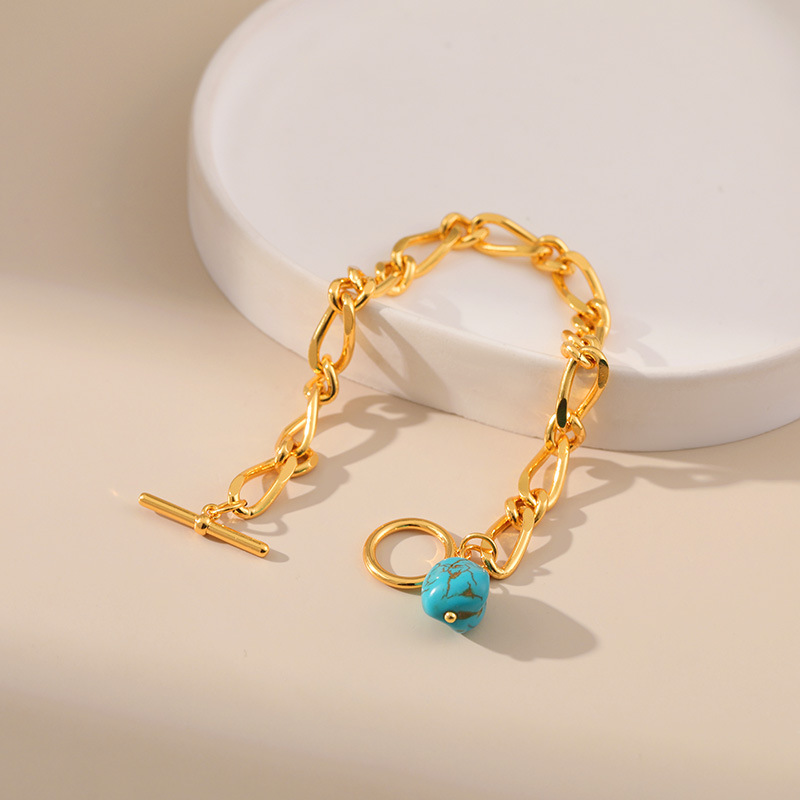 Fashion Geometric Copper Turquoise Plating Bracelets 1 Piece