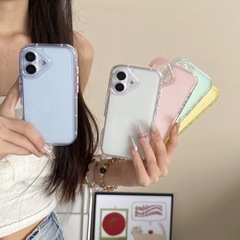 Insドーパミンキャンディー色適用リンゴ16promax携帯ケースiPhone15溝14/13転倒防止女
