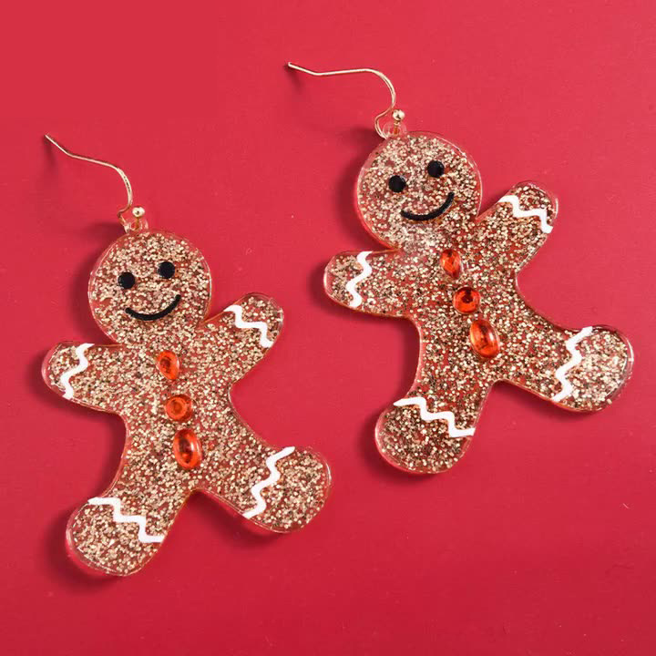 1 Pair Cute Cartoon Character Gingerbread Arylic Ear Hook display picture 3