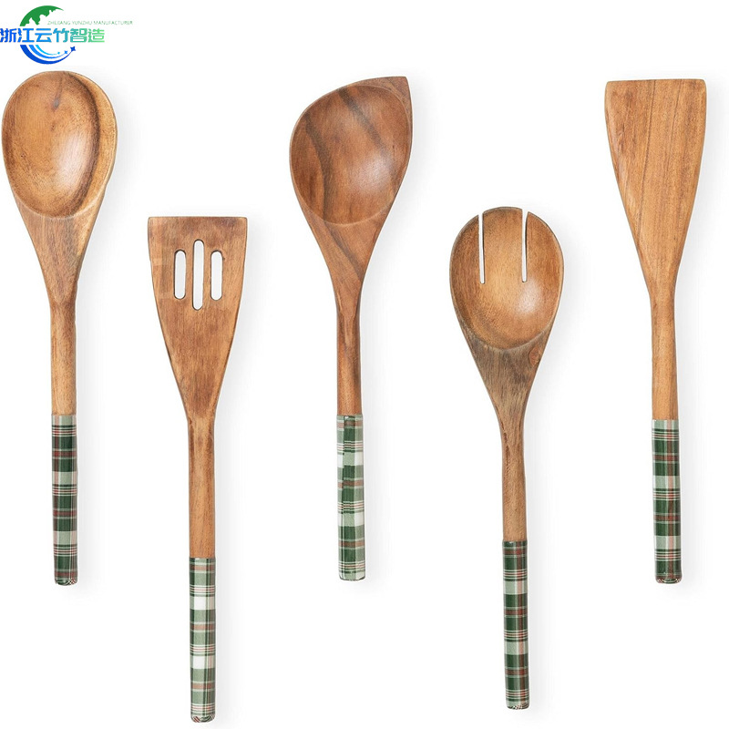 Amazon popular cuchara de madera cocina traje moderno simple antiadherente utensilios de cocina cinco pala herramienta Color opcional