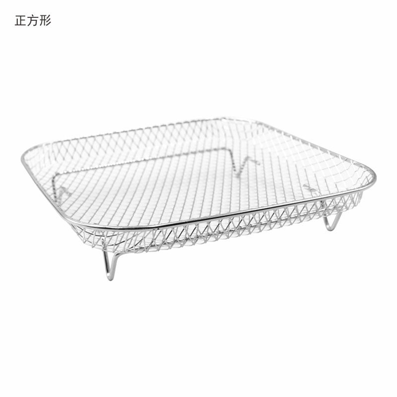 Estante para freidora de aire, parrilla para horno microondas, rejilla para cocinar al vapor de tres capas de acero inoxidable 304, canasta para papas fritas, rejilla para aceite, rejilla para barbacoa