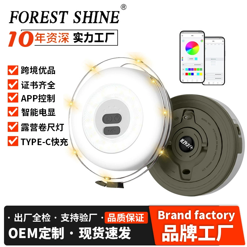 Трансграничный новый ленточный светильник для кемпинга, светодиодный потолочный светильник, перезаряжаемый наружный тент, красочный струнный светильник с лагерным светом для хранения