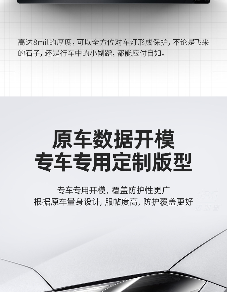 Suitable for Mercedes-Benz TPU headlight film A- class B- class C- class E-class anti-scratch repair scratch light control blackened film TPU protective film